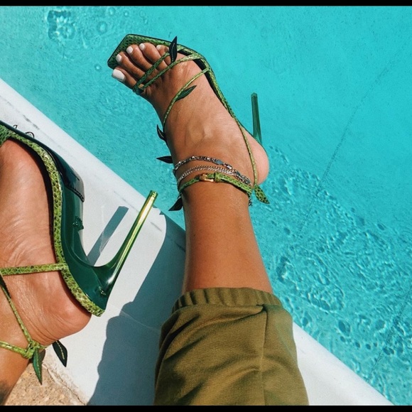 VERSACE Antheia Green Leaf Heels - Picture 2 of 2